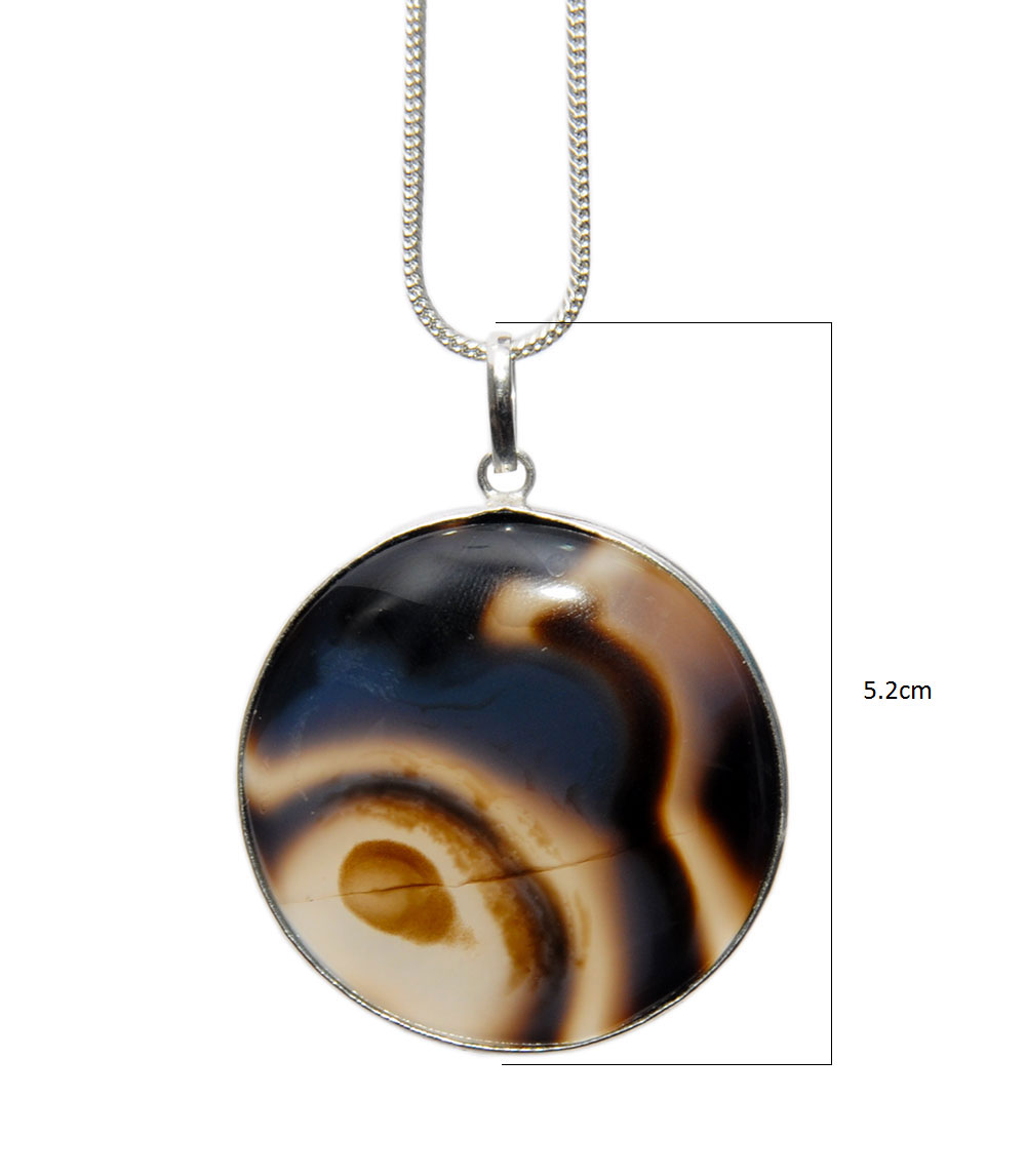 Onyx Gemstone Studded Pendant Made In .925 Silver Overlay GP4393