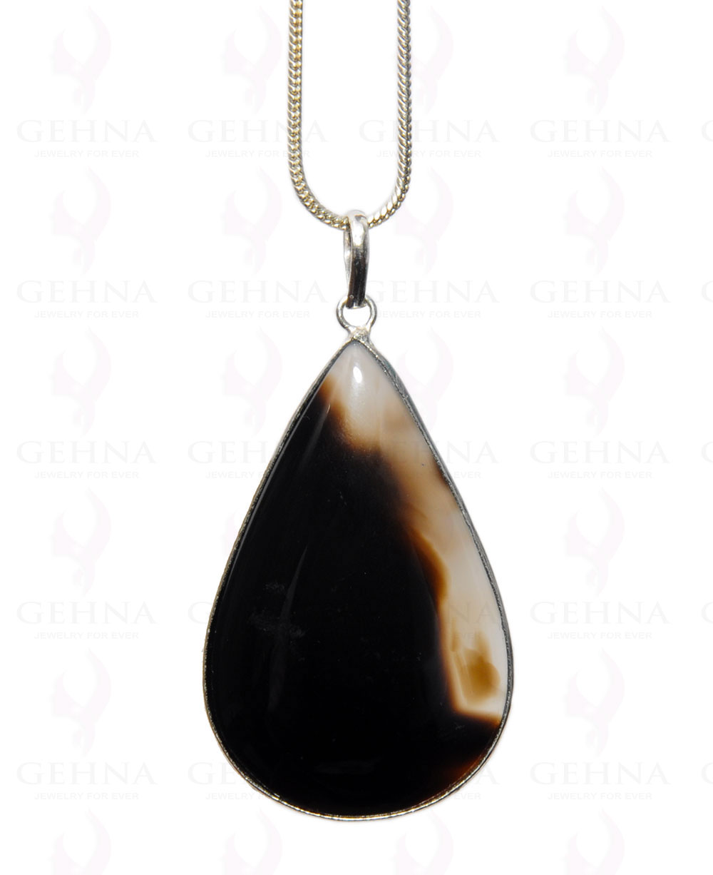 Onyx Gemstone Studded Pendant Made In .925 Silver Overlay GP4410