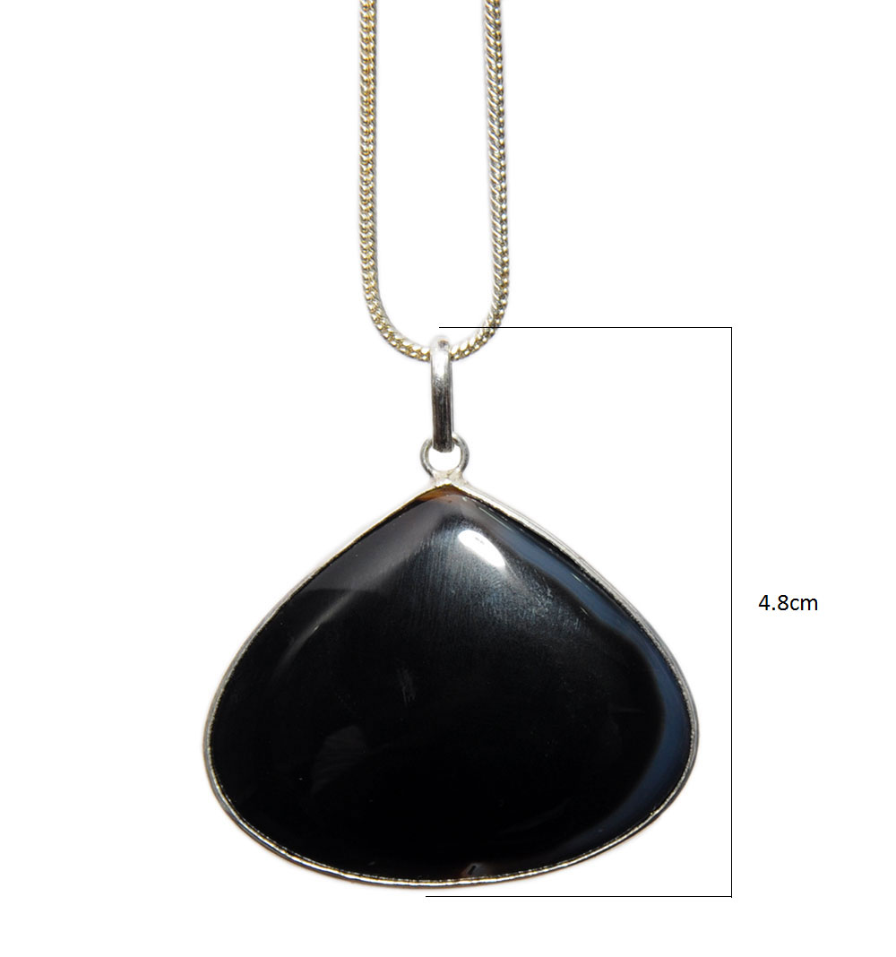 Onyx Gemstone Studded Pendant Made In .925 Silver Overlay GP4430