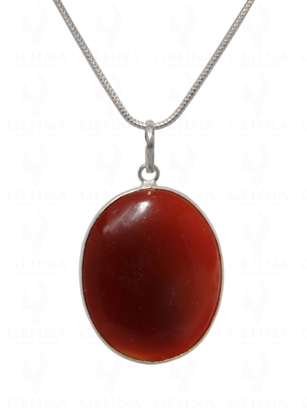 Carnelian Gemstone Pendant In .925 Silver Overlay GP4450