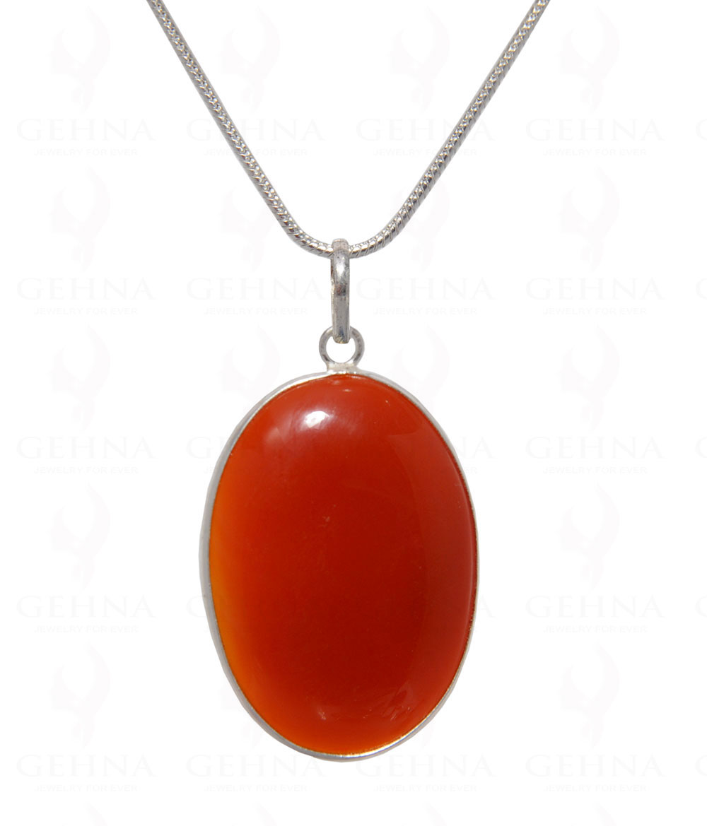 Carnelian Gemstone Pendant In .925 Silver Overlay GP4455
