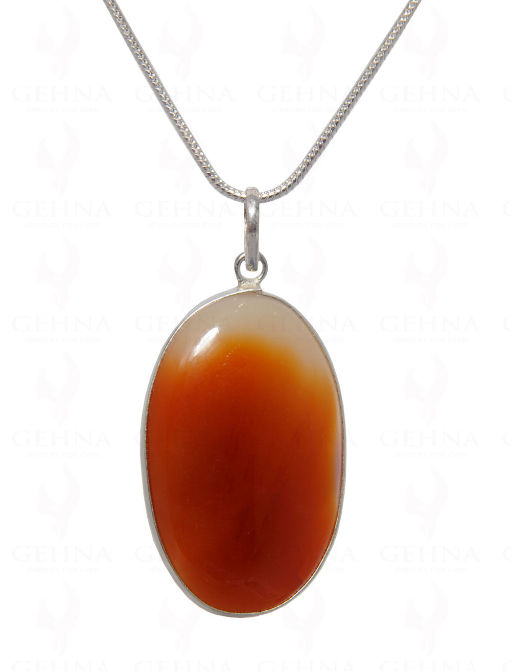 Carnelian Gemstone Pendant In .925 Silver Overlay GP4458