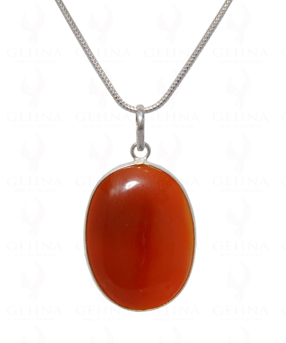 Carnelian Gemstone Pendant In .925 Silver Overlay GP4461