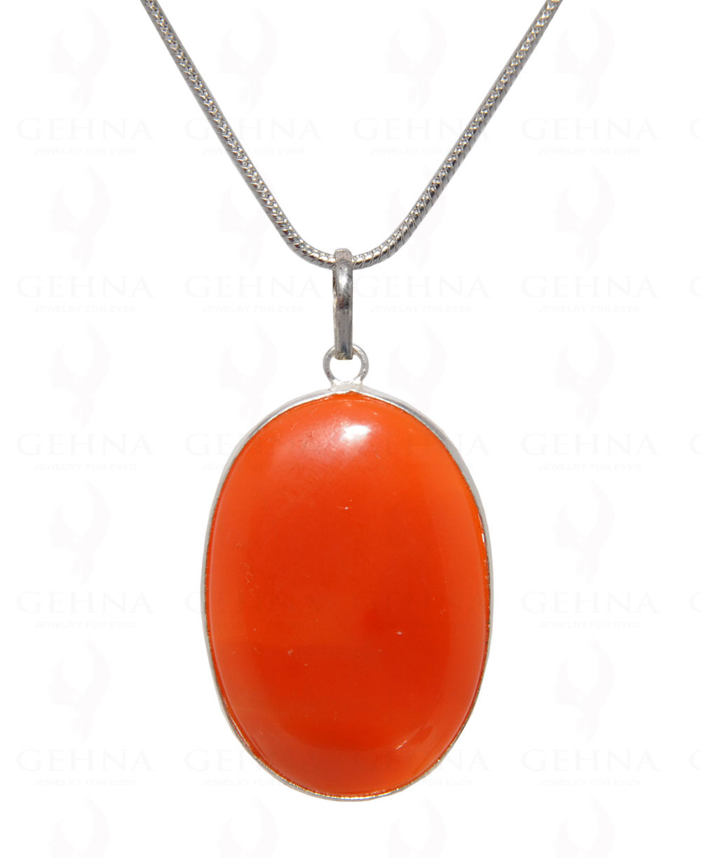 Carnelian Gemstone Pendant In .925 Silver Overlay GP4466