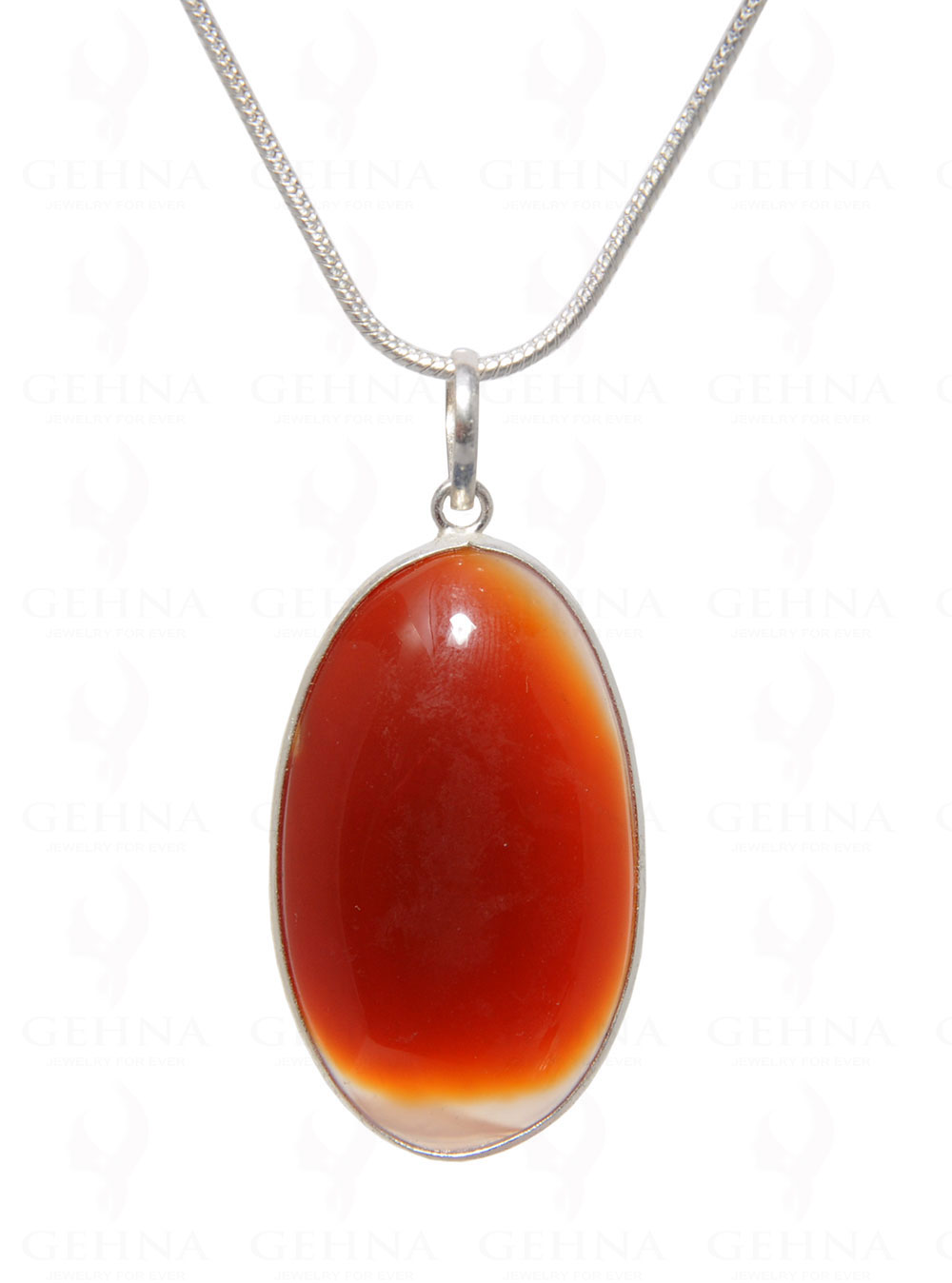 Carnelian Gemstone Pendant In .925 Silver Overlay GP4479