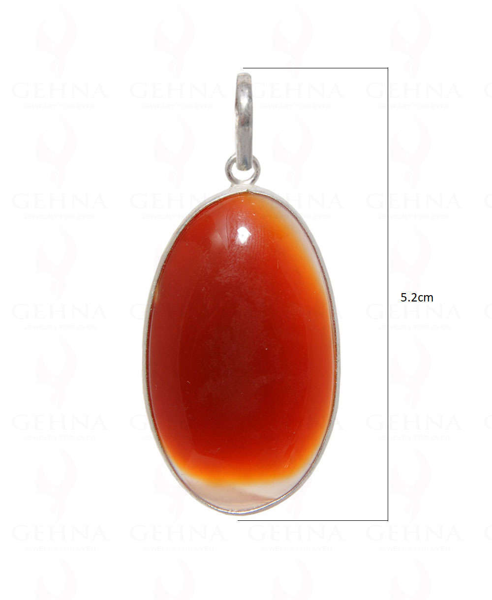 Carnelian Gemstone Pendant In .925 Silver Overlay GP4479