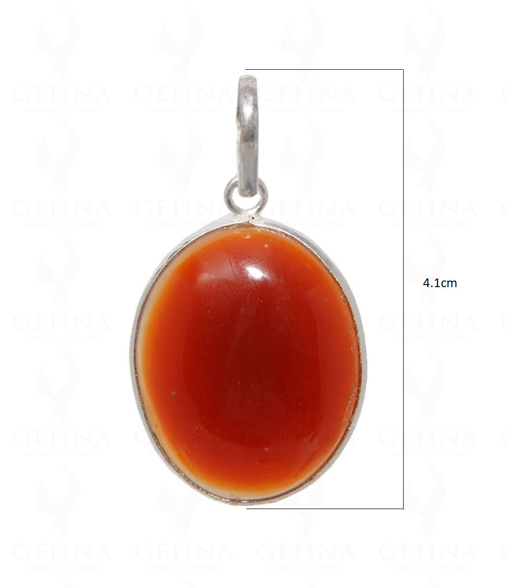 Carnelian Gemstone Pendant In .925 Silver Overlay GP4481