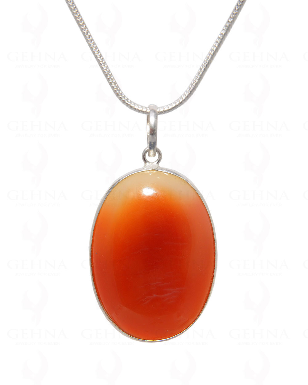 Carnelian Gemstone Pendant In .925 Silver Overlay GP4482