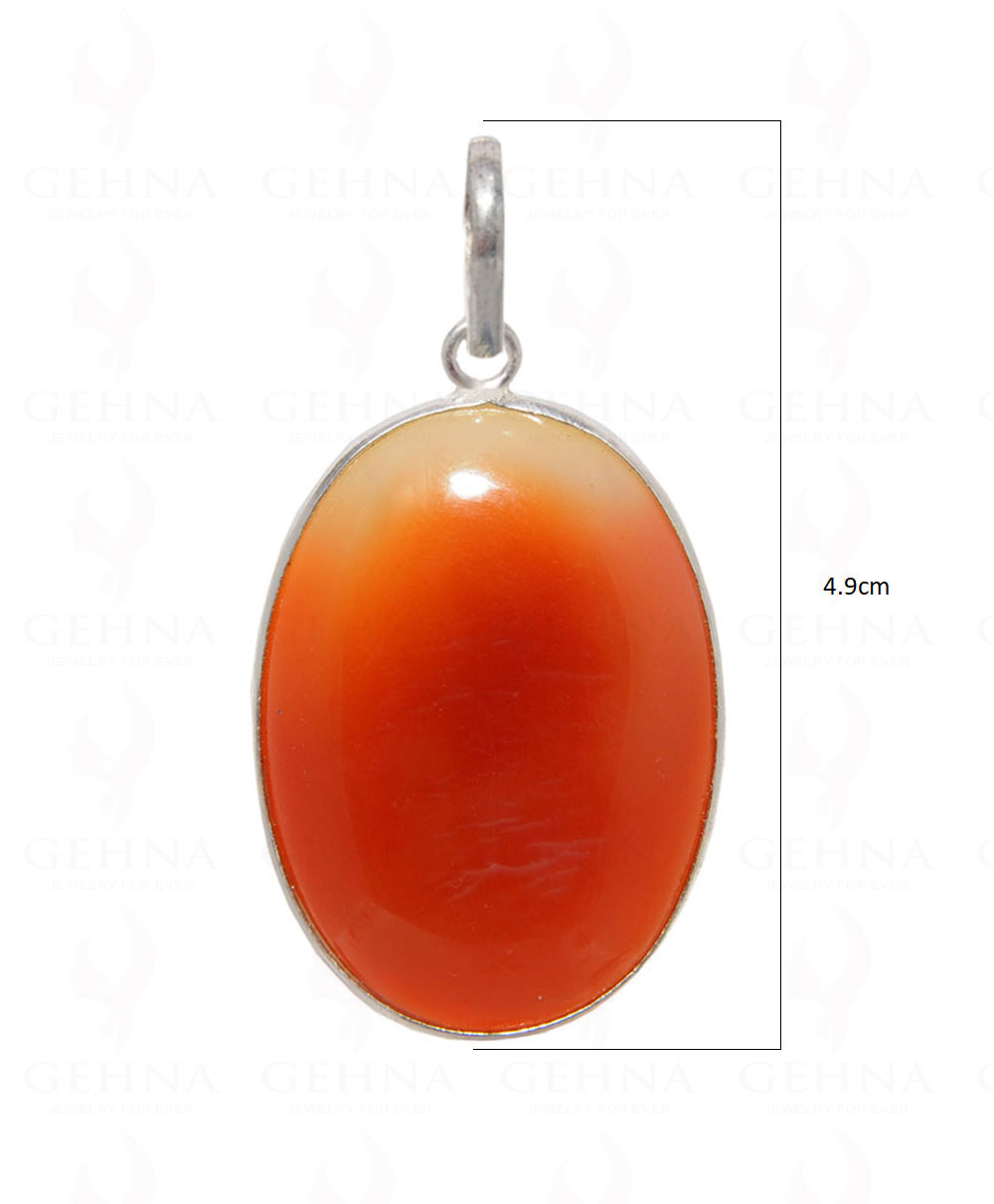 Carnelian Gemstone Pendant In .925 Silver Overlay GP4482