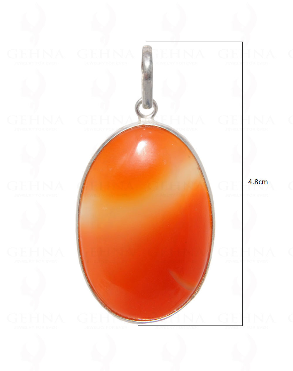 Carnelian Gemstone Pendant In .925 Silver Overlay GP4492