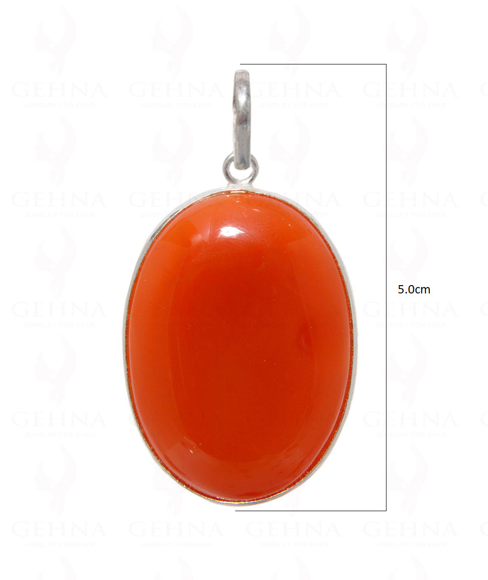 Carnelian Gemstone Pendant In .925 Silver Overlay GP4497