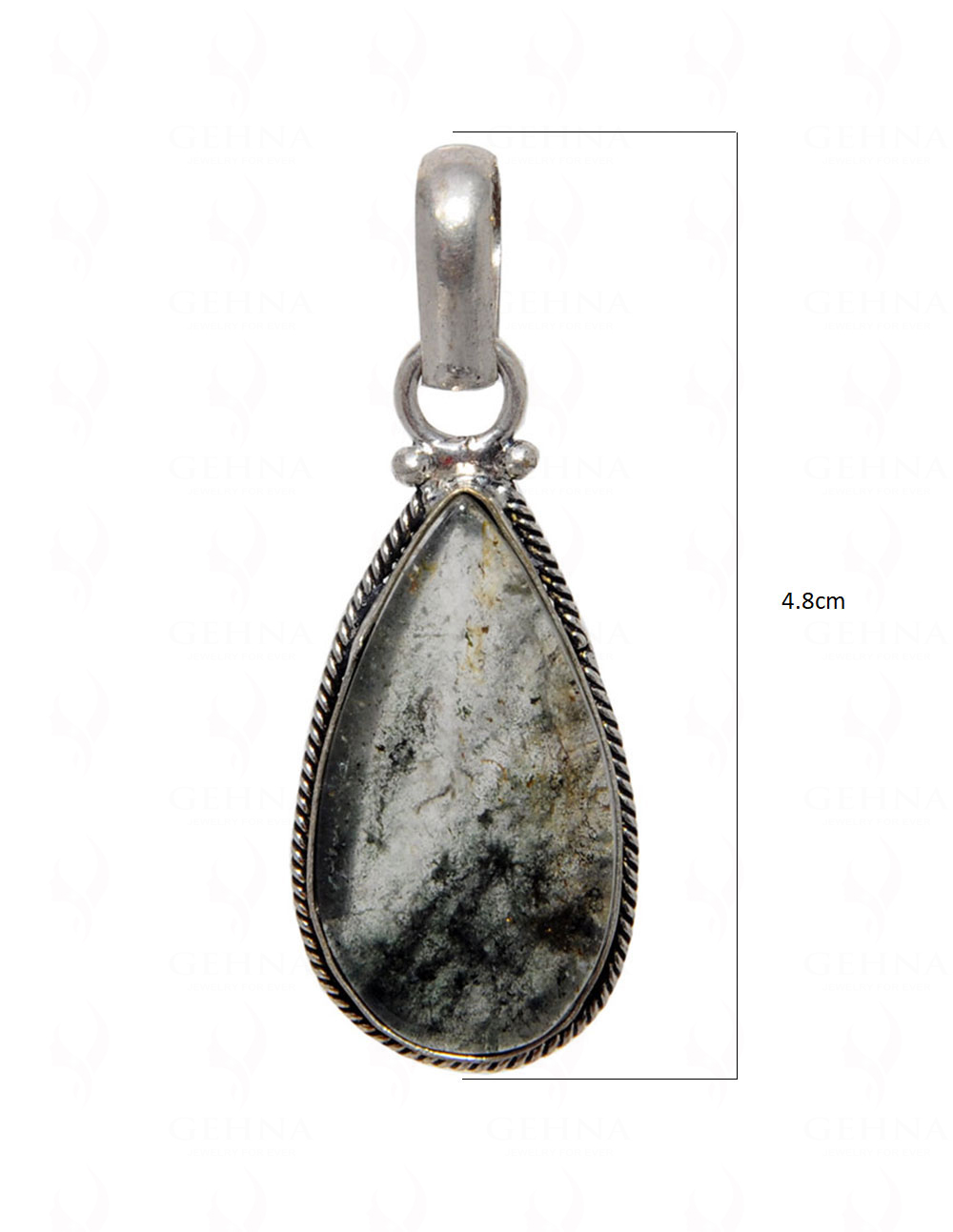 Moss Agate Gemstone Pendant In .925 Silver Overlay GP4523