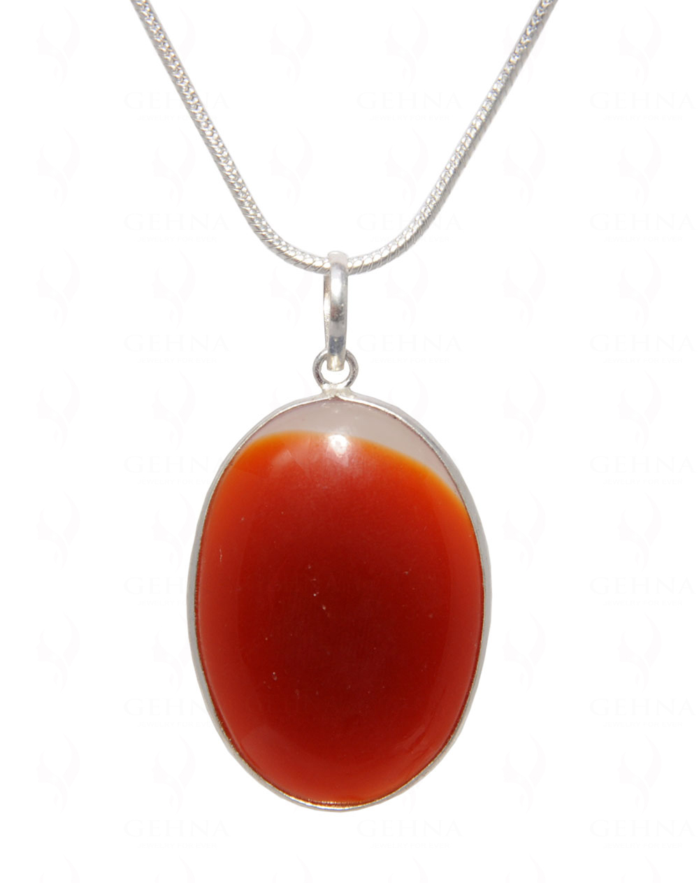 Carnelian Gemstone Pendant In .925 Silver Overlay GP4530