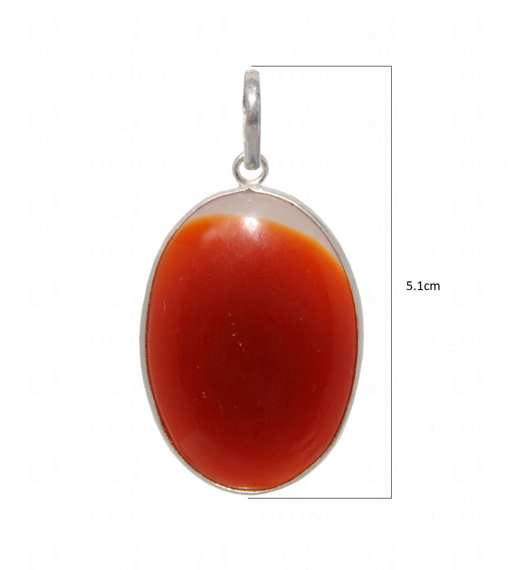 Carnelian Gemstone Pendant In .925 Silver Overlay GP4530