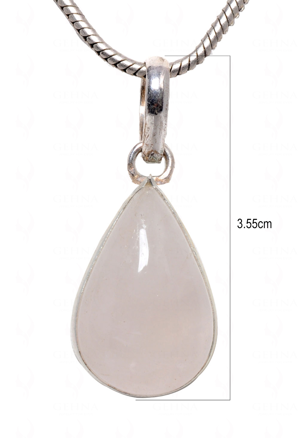 Rose Quartz Pear Shape Stone Studded Silver Plated Pendant GP4535