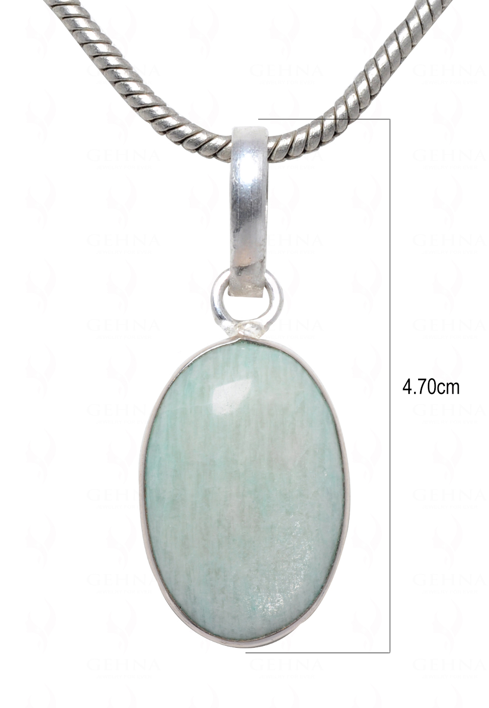 Green Aventurine Oval Shape Stone Studded Silver Plated Pendant GP4555