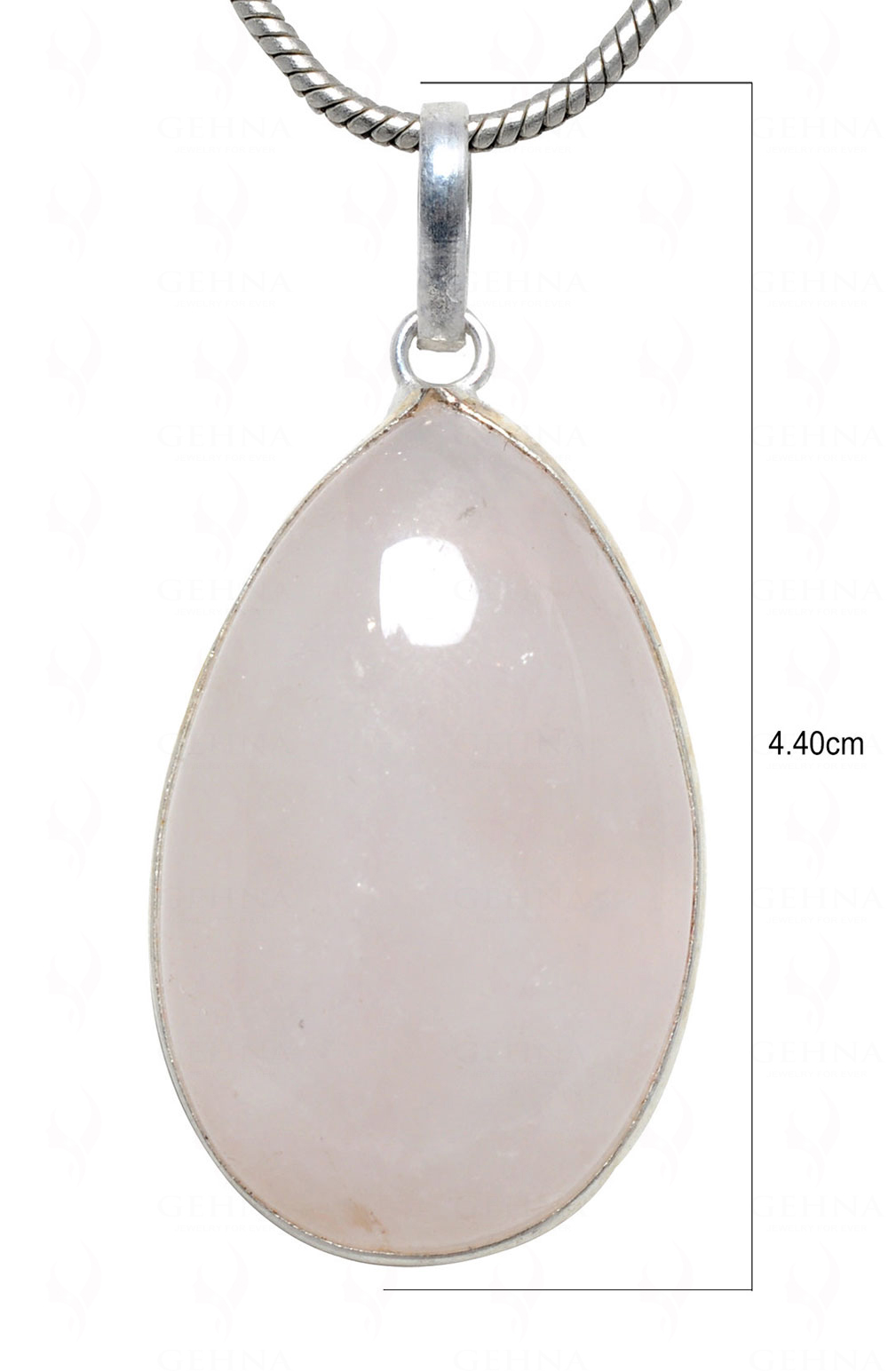 Rose Quartz Pear Shape Stone Studded Silver Plated Pendant GP4592