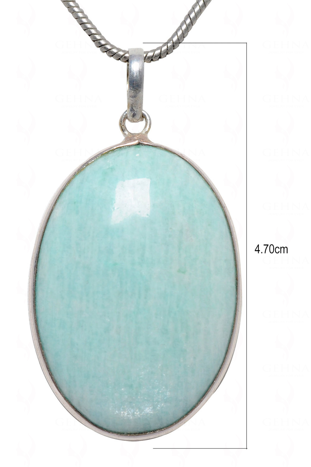 Green Aventurine Oval Shape Stone Studded Silver Plated Pendant GP4602