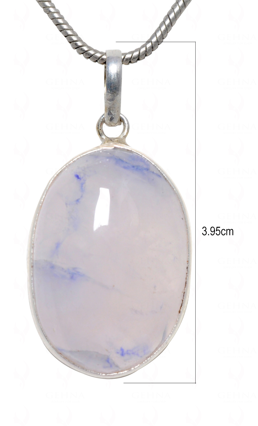Rose Quartz Oval Shape Stone Studded Silver Plated Pendant GP4603
