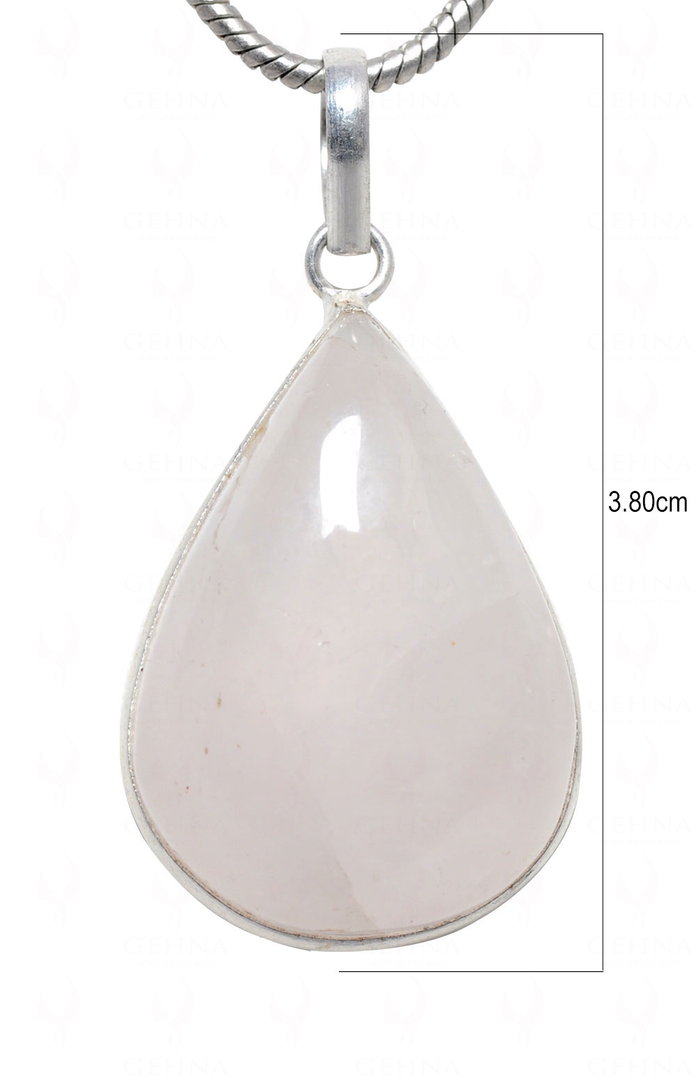 Rose Quartz Pear Shape Stone Studded Silver Plated Pendant GP4655