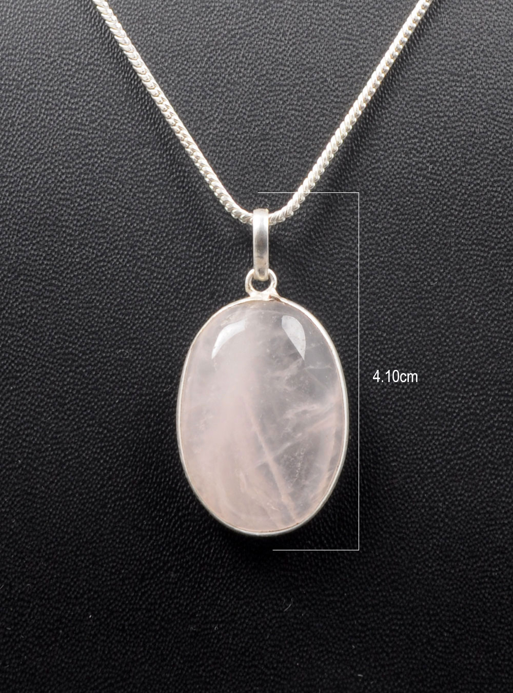 Pink Chalcedony Oval Shape Stone Studded Silver Plated Pendant GP4748