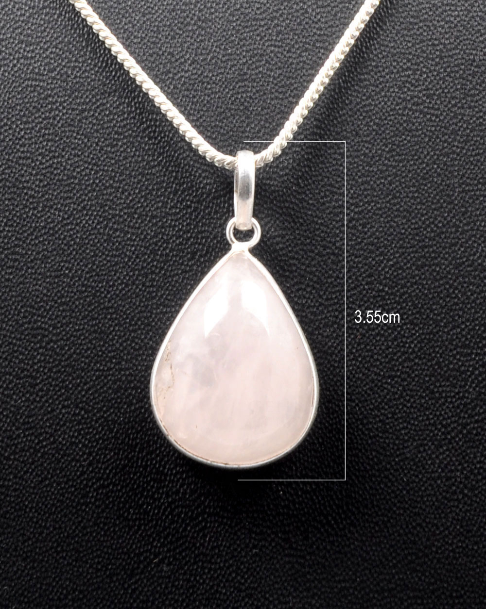 Pink Chalcedony Pear Shape Stone Studded Silver Plated Pendant GP4800