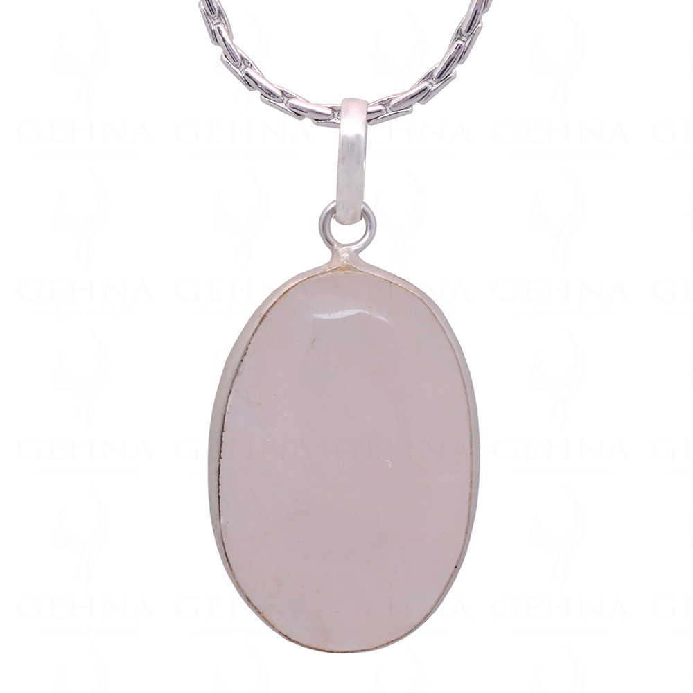 Rose Quartz Pear Shape Stone Studded Silver Plated Pendant GP4828