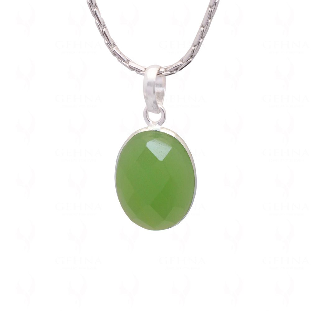 Chalcedony Stone Studded Pendant In .925 Silver Overlay GP4906