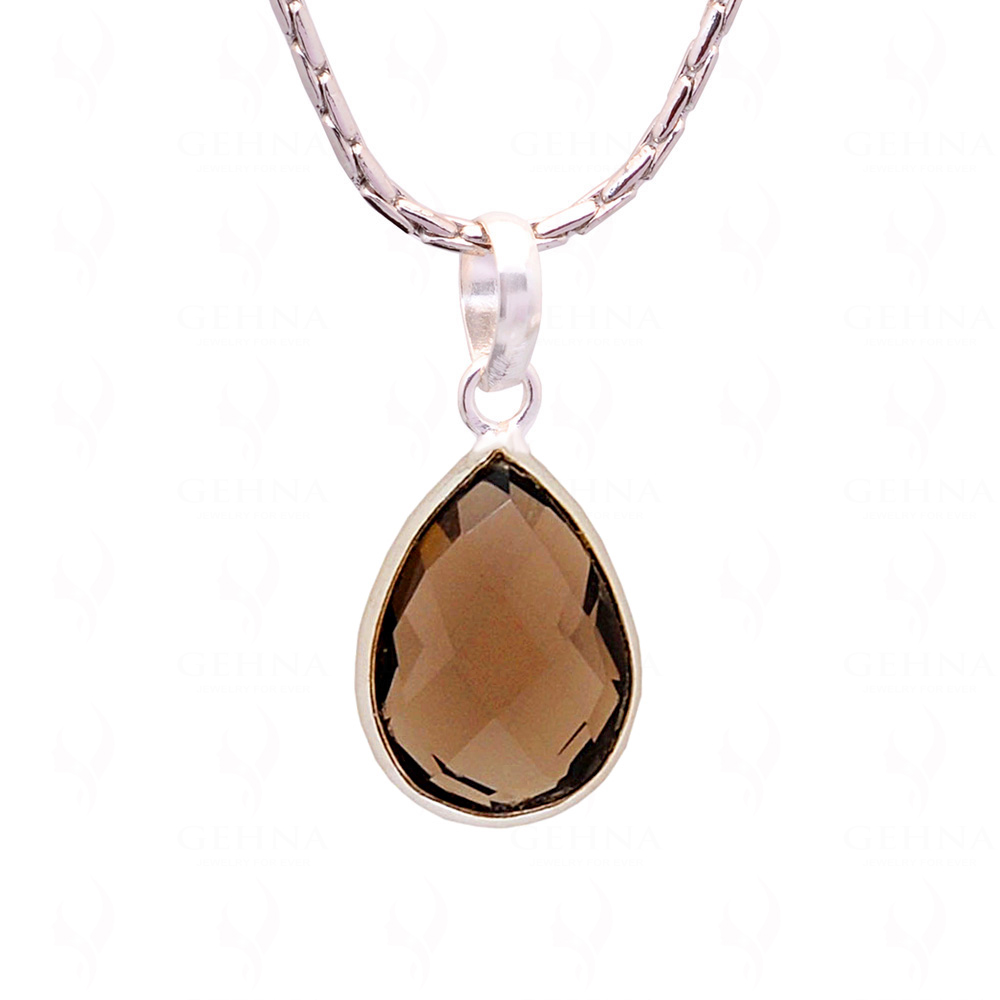 Smoky Quartz Stone Studded Pendant GP4951