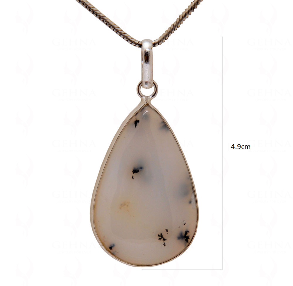 Dendritic Agate Gemstone Studded Pendant GP4991