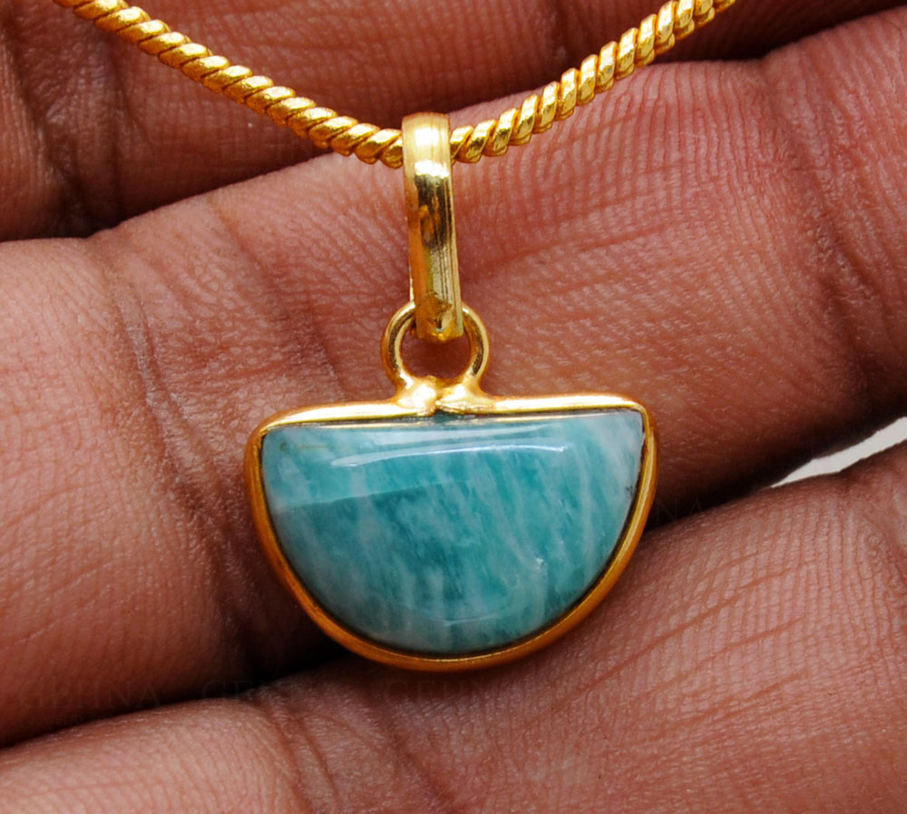 Amazonite Stone Studded Pendant GP5003