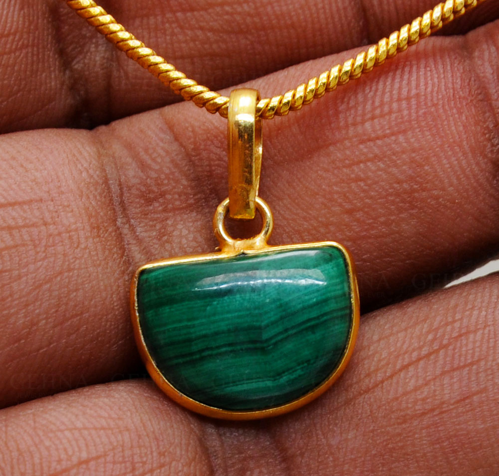 Malachite Stone Studded Pendant GP5007