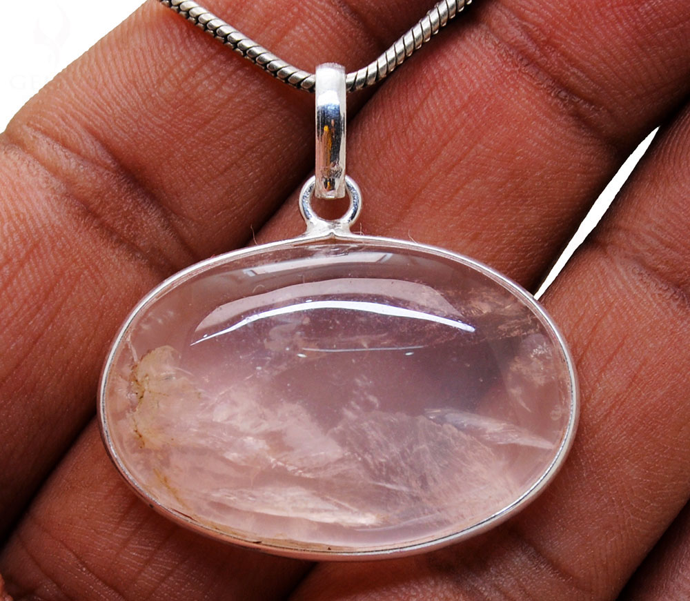 Rose Quartz Gemstone Studded Pendant GP5010