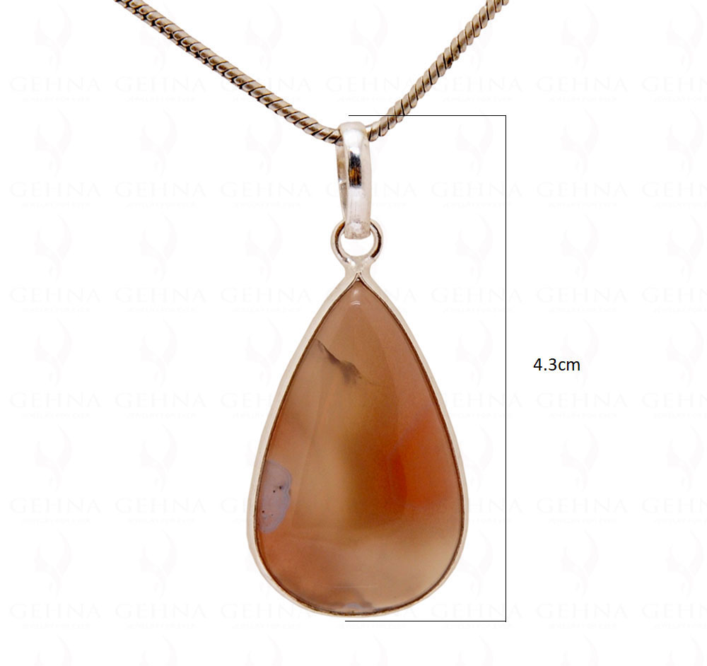 Pink Agate Gemstone Studded Pendant GP5028