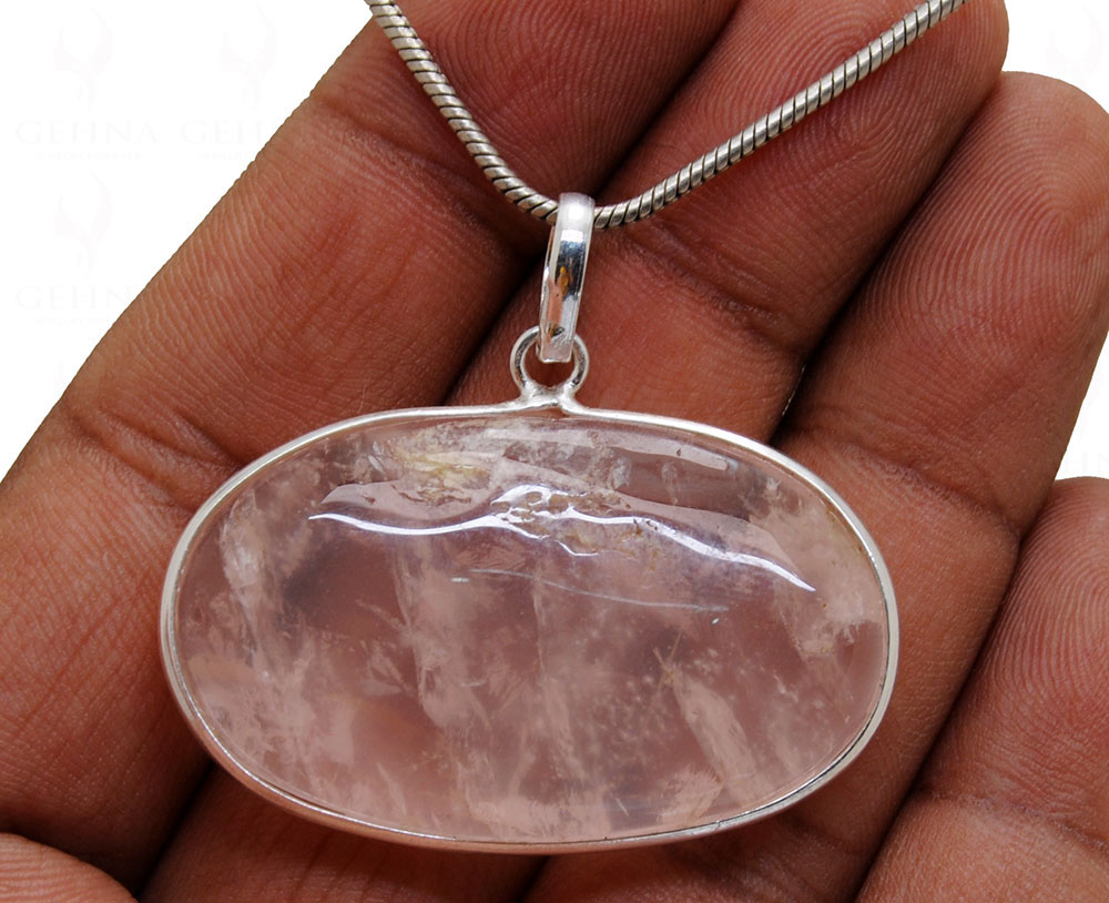 Rose Quartz Gemstone Studded Pendant Locket GP5034