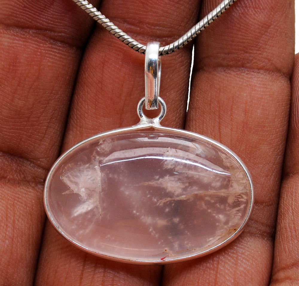 Rose Quartz Gemstone Studded Pendant GP5040