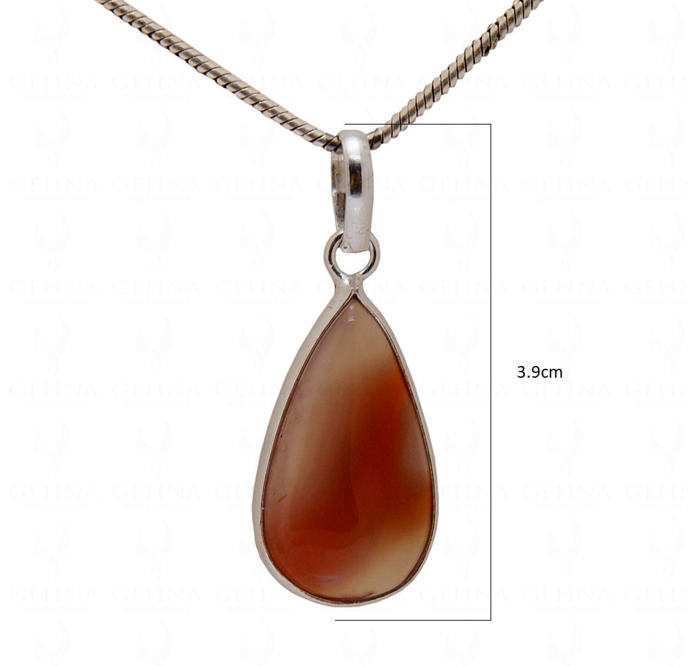Lace Agate Gemstone Studded Pendant GP5047