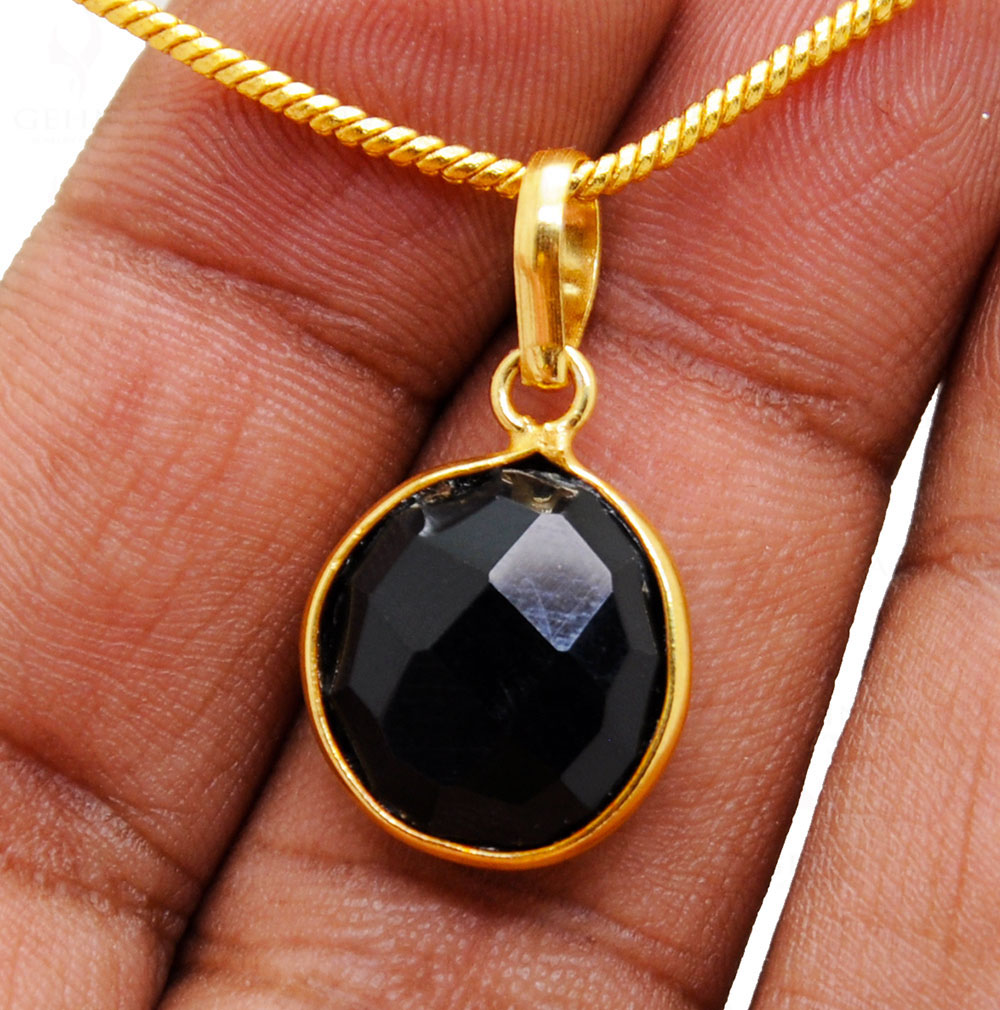 Black Spinel Gemstone Studded Pendant GP5064