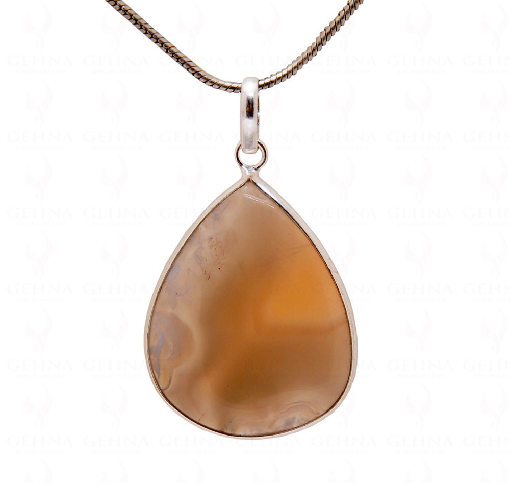Lace Agate Gemstone Studded Pendant GP5069