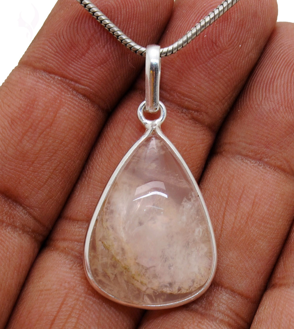 Rose Quartz Gemstone Studded Pendant GP5075