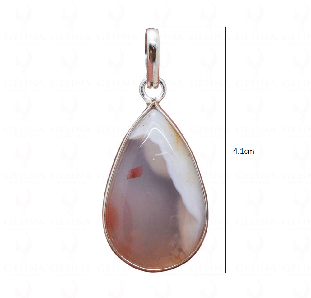 Lace Agate Gemstone Studded Pendant GP5082