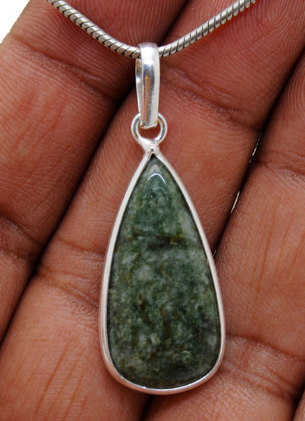 Green Jasper Gemstone Studded Pendant GP5088