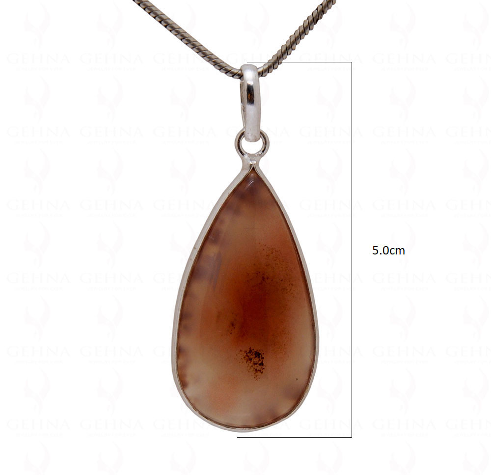 Lace Agate Gemstone Studded Pendant GP5089