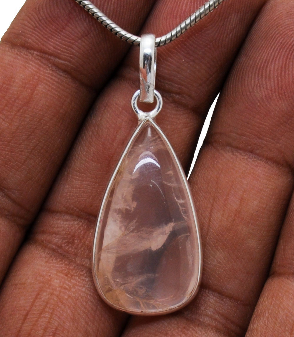 Rose Quartz Gemstone Studded Pendant GP5095