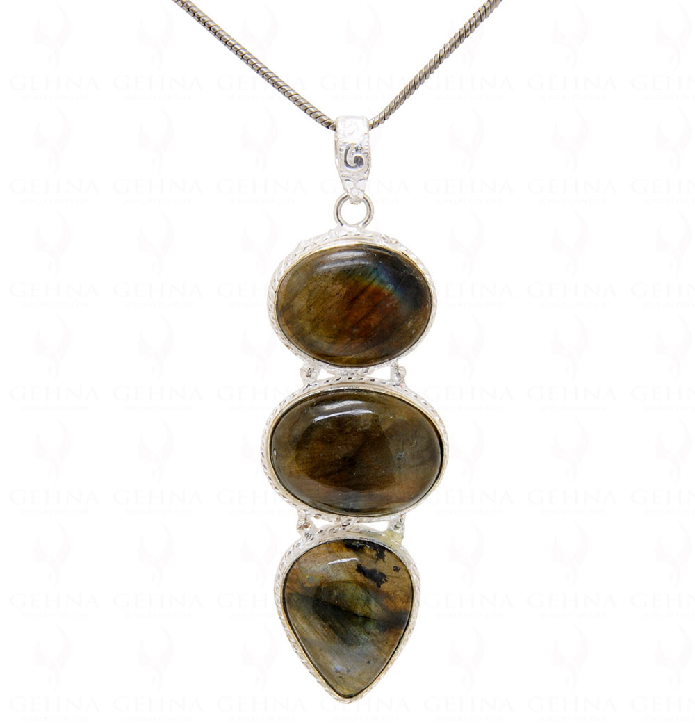 Labradorite Gemstone Studded Pendant Locket – Gp5114