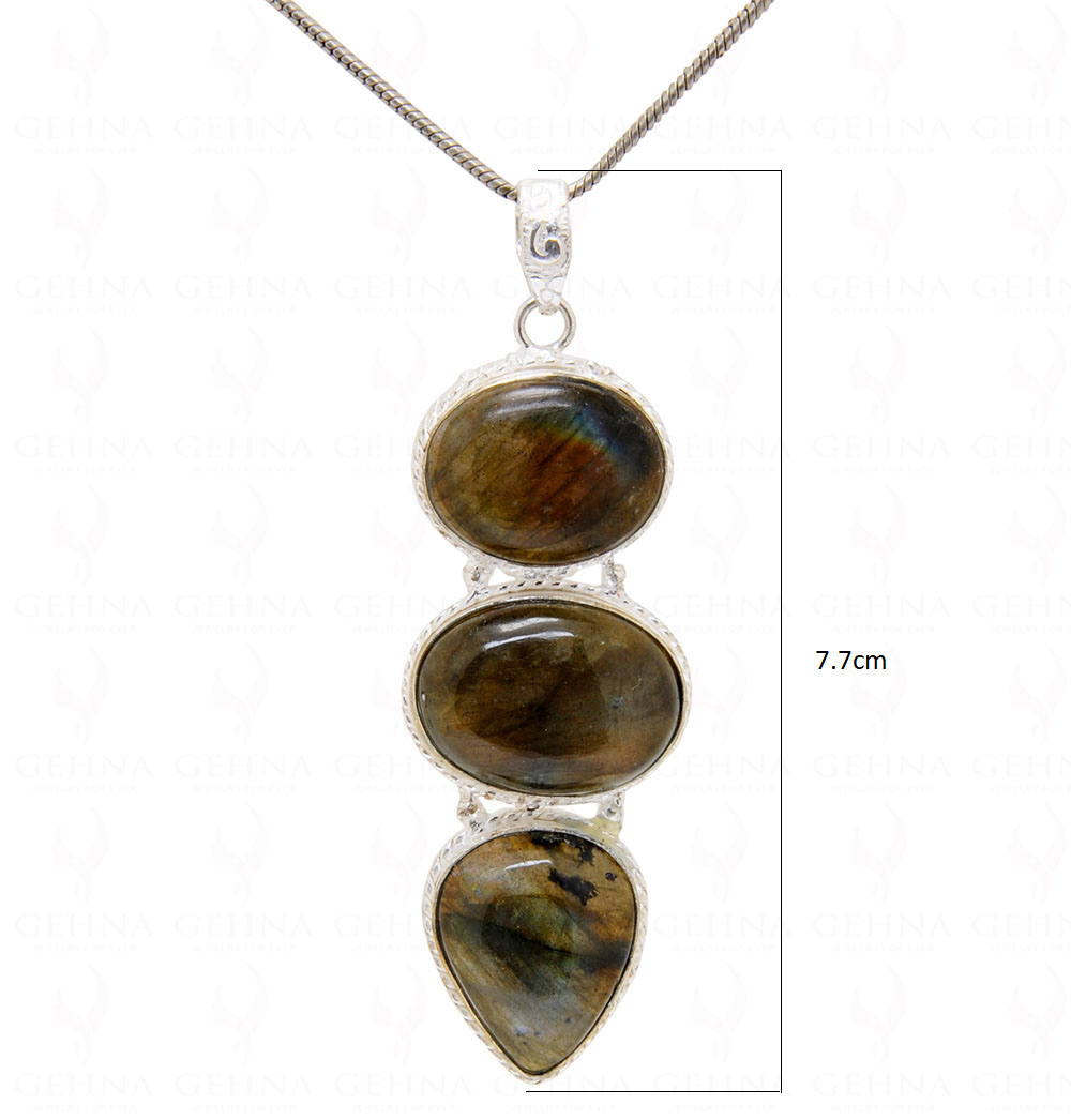 Labradorite Gemstone Studded Pendant Locket – Gp5114