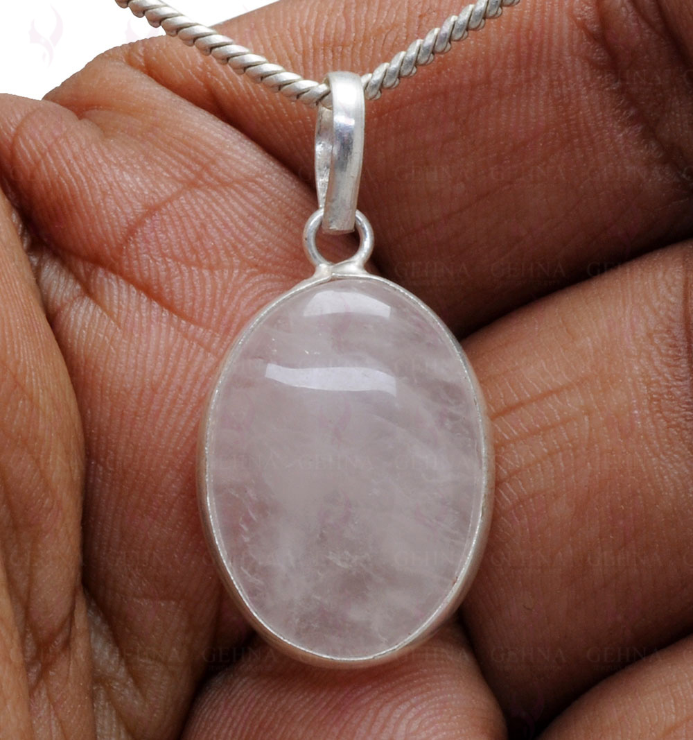 Rose Quartz Oval Shape Gemstone Studded Pendant – Gp5140
