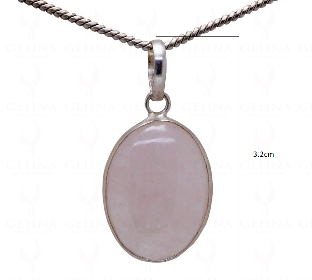 Rose Quartz Oval Shape Gemstone Studded Pendant - Gp5140