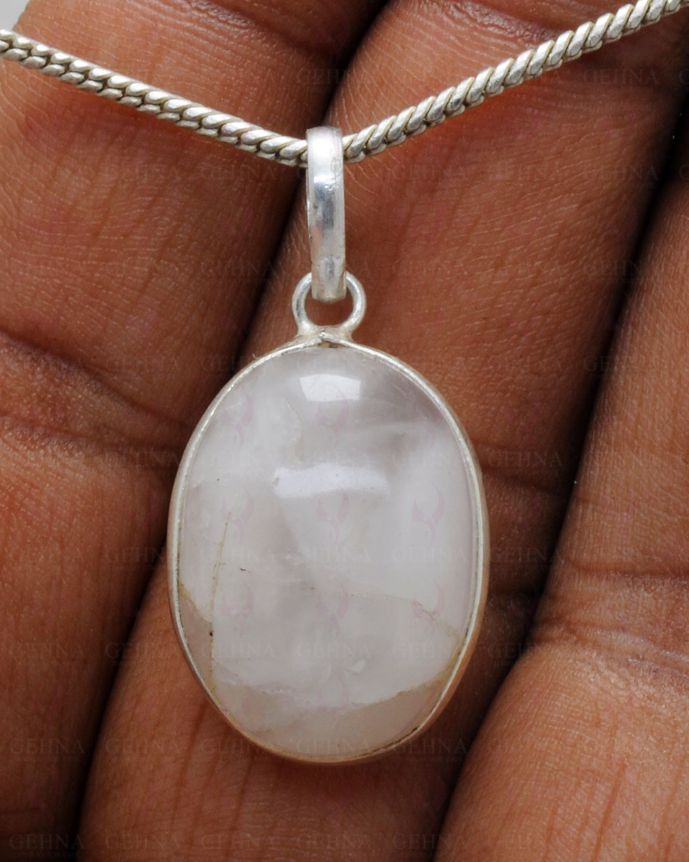 Rose Quartz Oval Shape Gemstone Studded Pendant – Gp5145