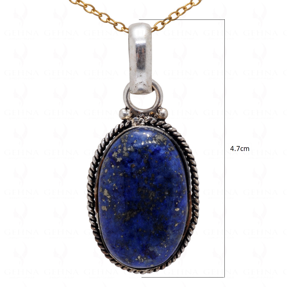 Lapis Lazuli Oval Shape Gemstone Studded Pendant – Gp5147